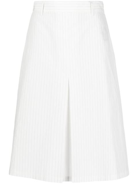 pinstriped midi skirt
