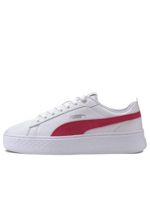 (WMNS) PUMA Smash Platform Leather 'White Bright Rose' 366487-20