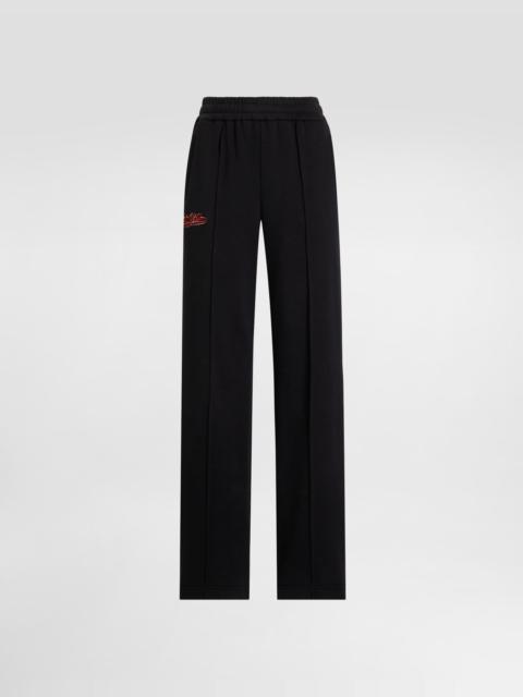 Fleece jogging pants with patch