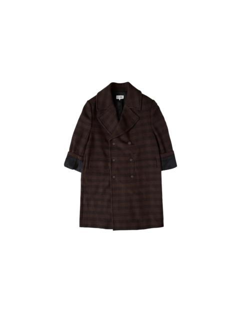 MM6 Maison Margiela Checked Wool Blend Coat Brown/Black