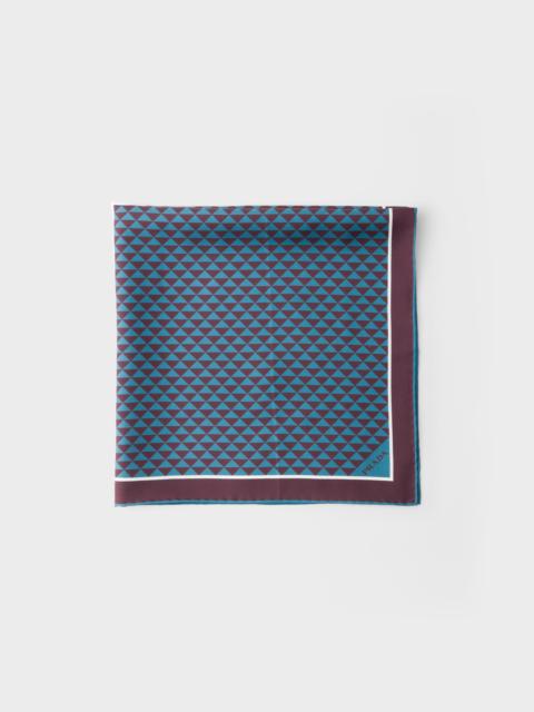 Printed silk twill scarf