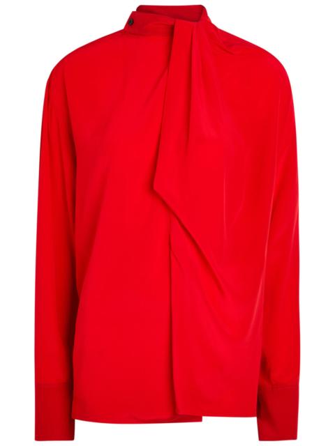 Victoria Beckham Draped Asymmetric Silk Blouse