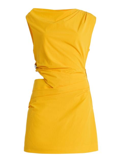 Sol Cutout Nylon Mini Dress yellow