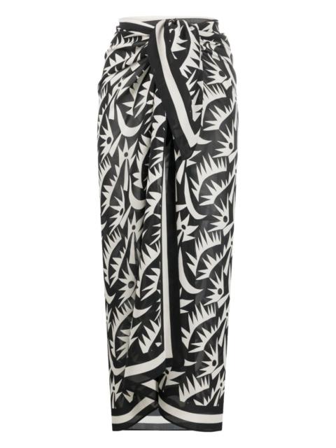 graphic-print silk sarong