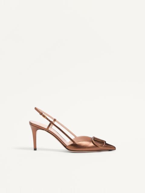 VLOGO SIGNATURE SLINGBACK PUMP IN LAMINATED NAPPA LEATHER 80MM
