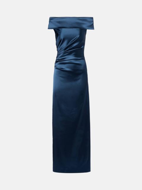 Opaco gathered satin gown