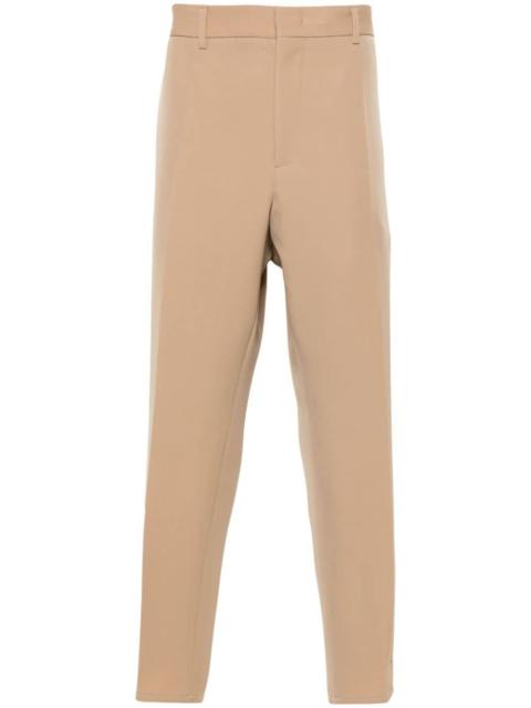 tapered-leg wool trousers
