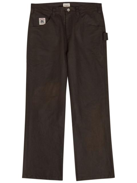 Bode Knolly Brook Straight-leg Waxed Cotton Trousers