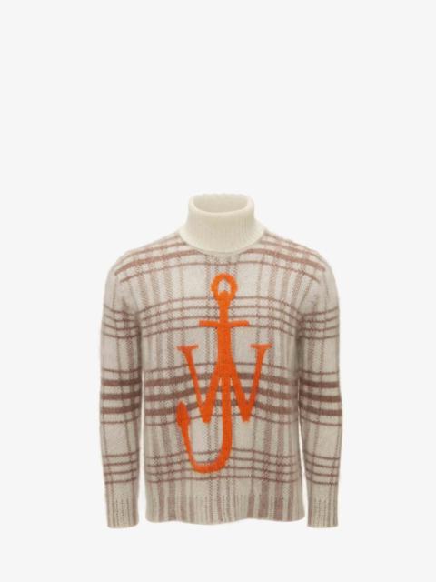 TARTAN CHECK ROLL NECK JUMPER