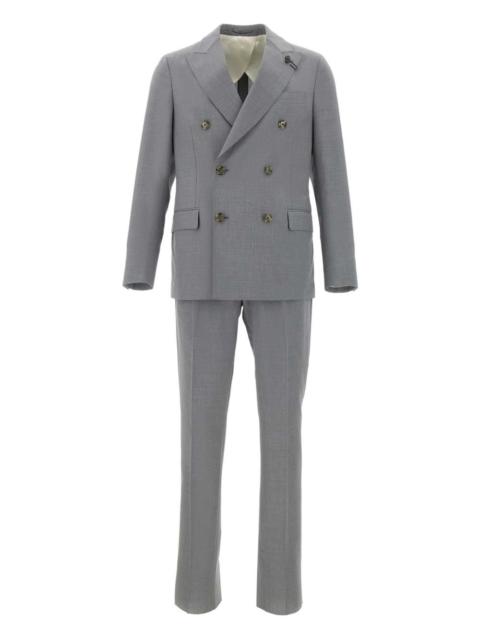 double-breasted peak lapel suit