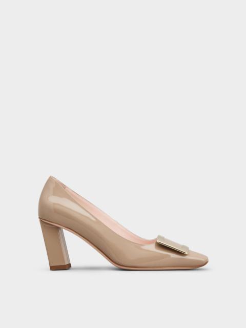 Belle Vivier Metal Buckle Pumps in Patent Leather