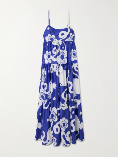 Merle Tiered Floral-print Cotton-poplin Maxi Dress