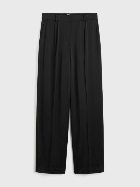 Wide satin trousers black