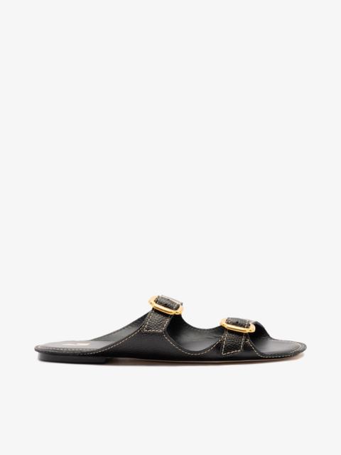 Amalfi Flat Black Leather
