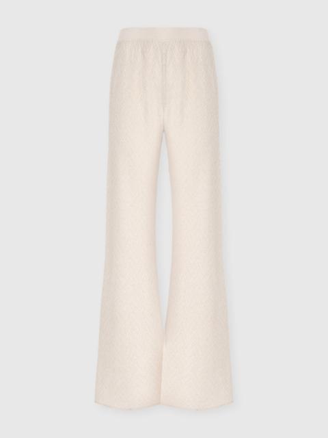 Chevron lamé knit trousers