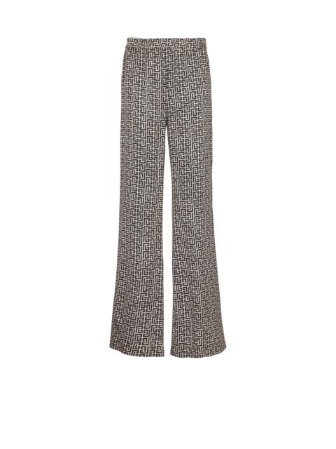 Monogrammed flowing trousers