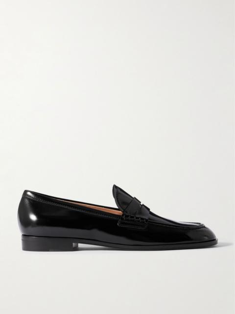 Georgie patent-leather loafers Black