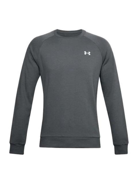 Men's Under Armour Rival Cotton Training Sports Round Neck Gray 1357104-012