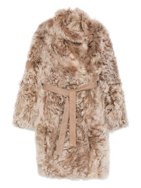 Yves Salomon Shearling Belted Coat