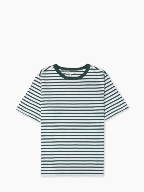 MERZ B. SCHWANEN 2M14 STRIPED CREW NECK TEE GREEN/WHITE