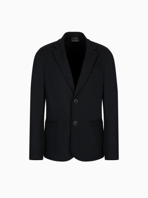 Icon single-breasted jacket in pure cashmere jersey cloth