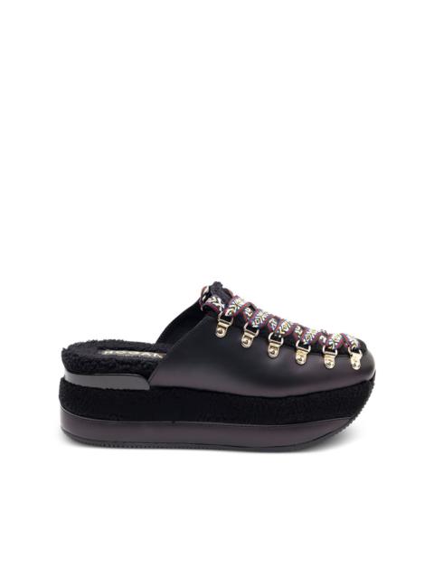 H466 platform lace-up mules