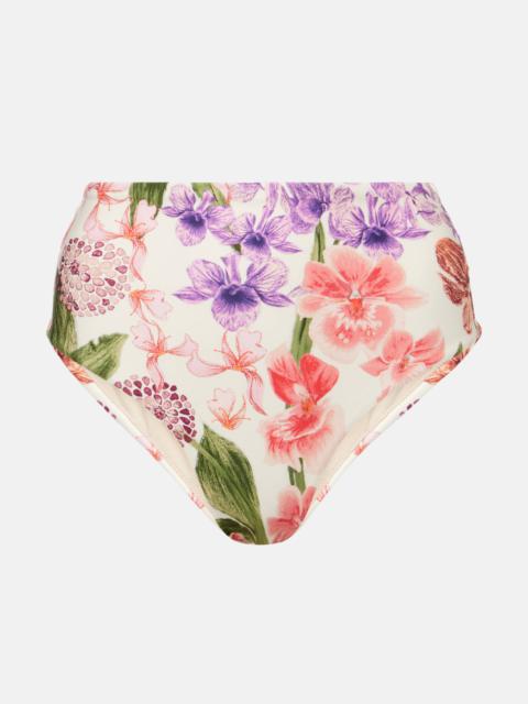 Floral high-rise bikini bottoms
