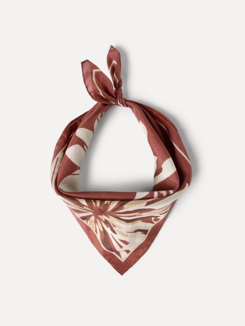 Silk bloom print pongee foulard
