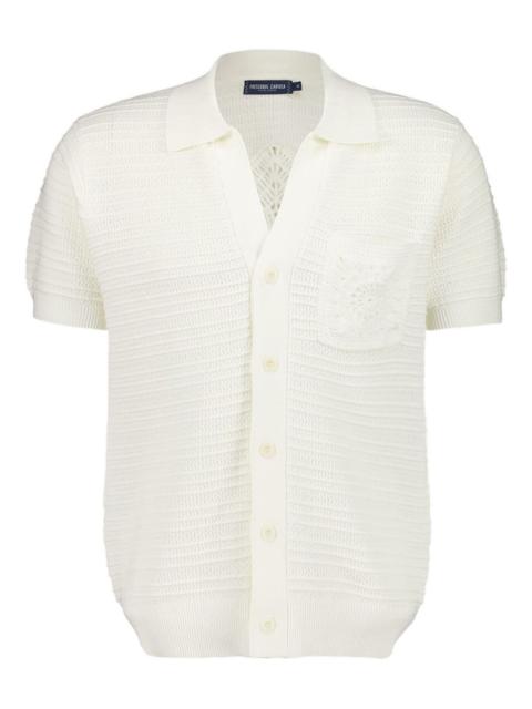 César crochet-panelled cotton cardigan