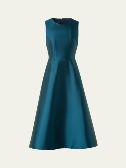 Dupion Silk Sleeveless Cocktail Dress