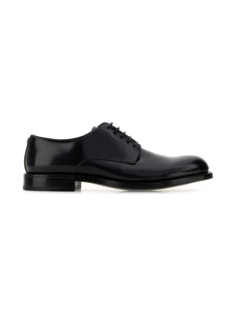 Black Leather Lace-up Shoes