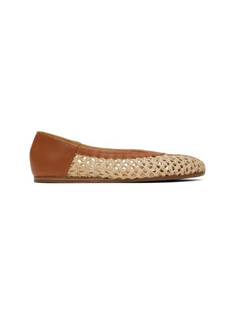 Beige & Tan Aeropi Ballerina Flats