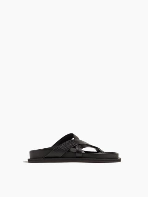 Claude Sandal in Black Lizard