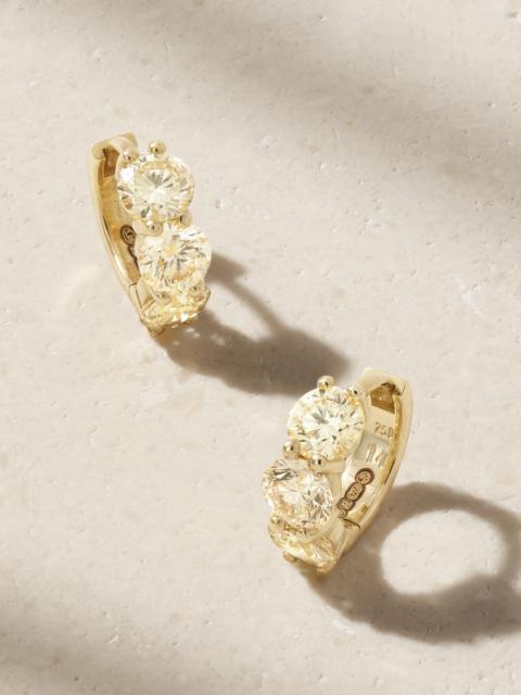 Cascade Huggie 18-karat Gold Diamond Hoop Earrings