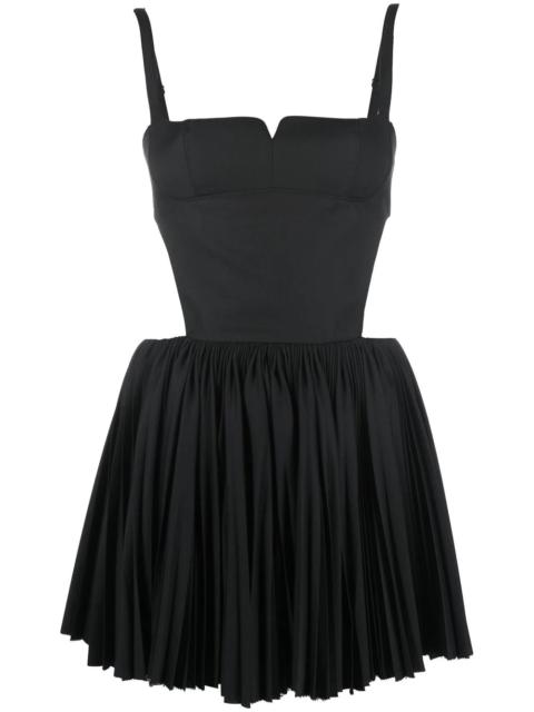 open-back pleated minidress