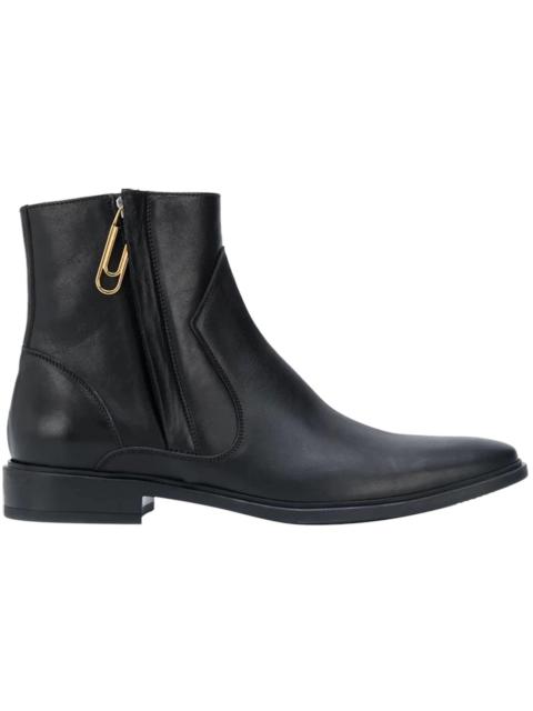 OFF-WHITE Paperclip Zip-up Ankle Boots Black Black