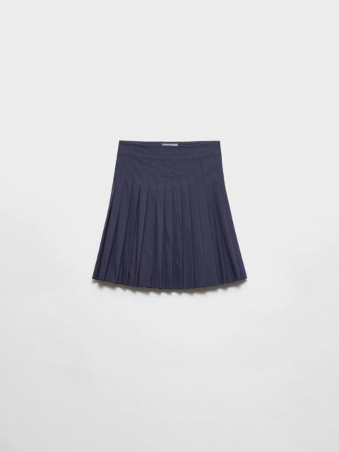 Pleated poplin skirt