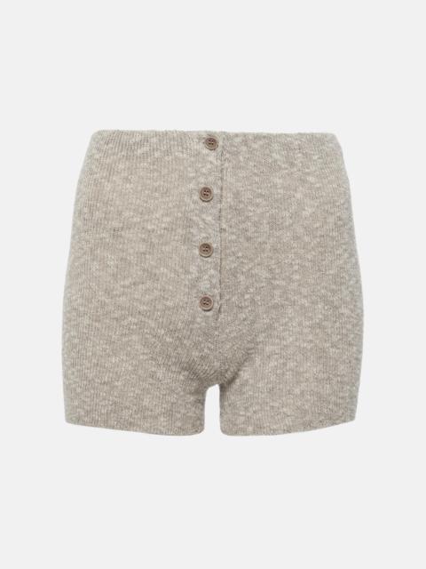 Knitted linen and cotton shorts