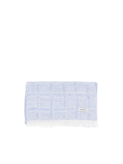 checked fringed scarf