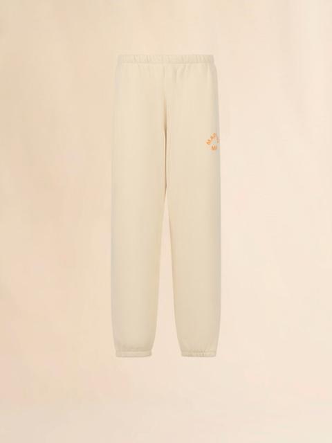 MARNI + MADHAPPY CREAM COTTON SWEATPANTS WITH ARCH LOGO PRINT