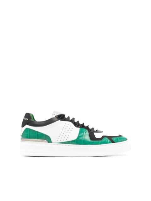colour-block low-top sneakers