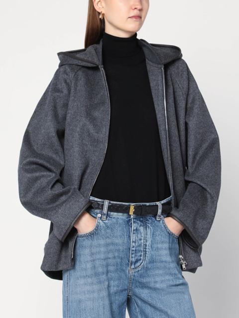 Grey wool hooded jacket