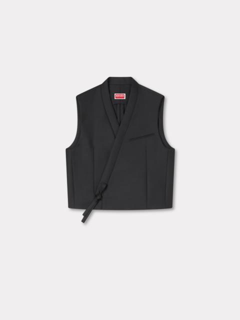 Kimono gilet in virgin wool and silk