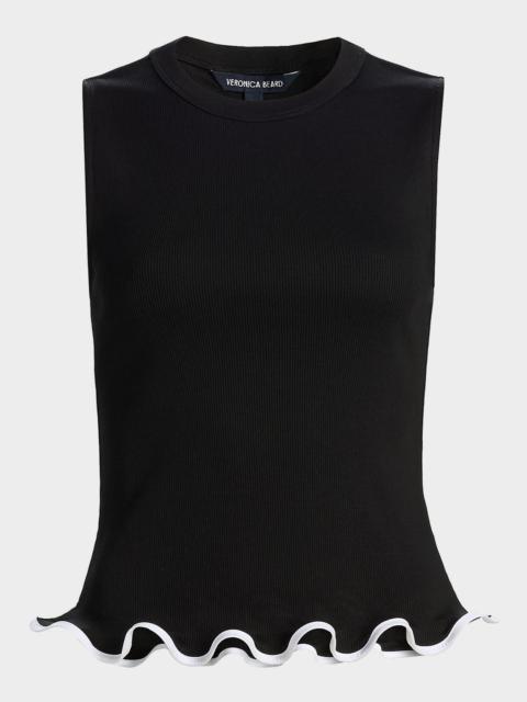 Elianne Sleeveless Contrast-Trim Top