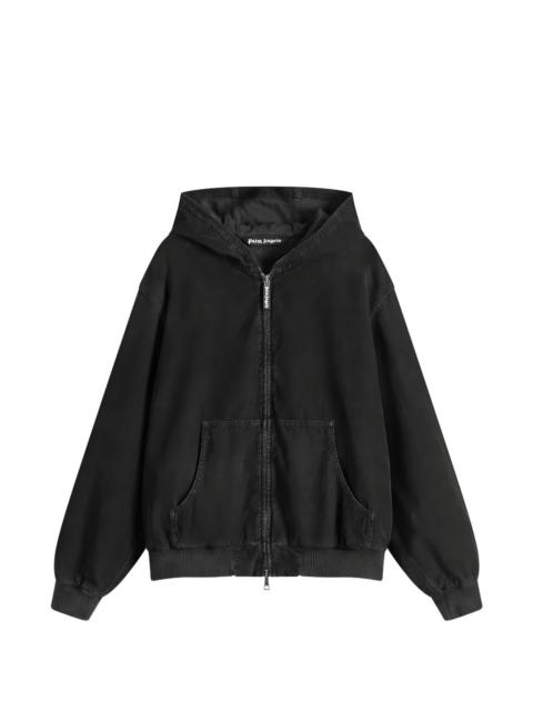 zip-up hooded jacket