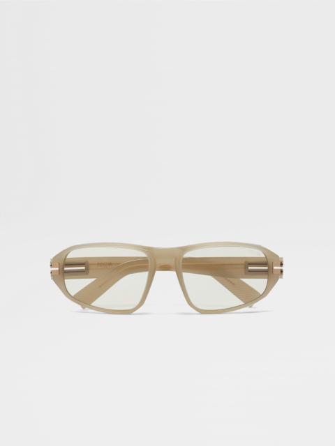 LIGHT BEIGE ACETATE SUNGLASSES