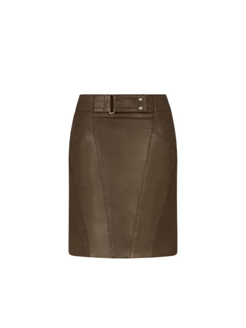 ABOVE THE KNEE LEATHER PENCIL SKIRT