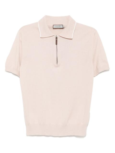 cotton zipped polo shirt