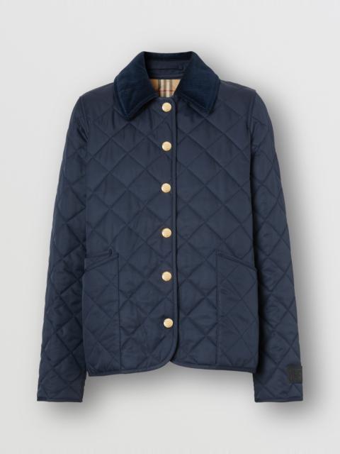 Burberry Corduroy Collar Diamond Quilted Jacket | REVERSIBLE