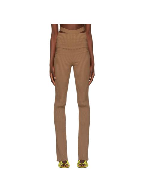 Tan Cut-Out Trousers